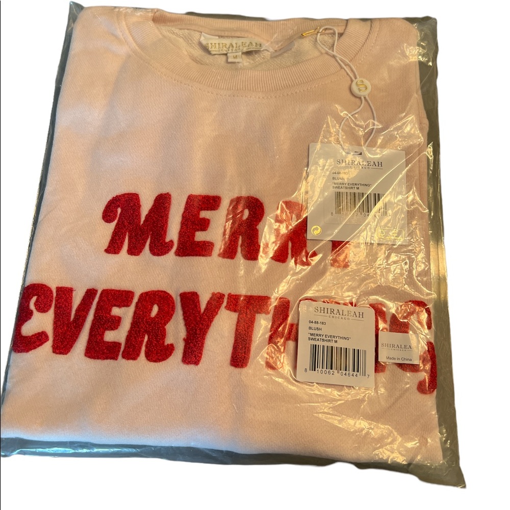 SOLD NWT “Merry Everything” crewneck sweatshirt - size Medium by Shiraleah - Picture 4 of 5
